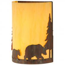 2nd Avenue Designs White 143417 - 10"W Pine Tree and Bear Wall Sconce