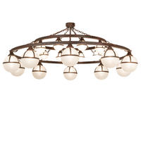 2nd Avenue Designs White 200284 - 84" Wide Bola Tavern 20 Light Two Tier Chandelier