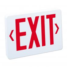Nora NX-603-LED/R - Thermoplastic LED Exit Sign, Battery Backup, Red Letters / White Housing, Battery Backup