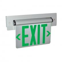 Nora NX-815-LEDG2MA - Recessed Adjustable LED Edge-Lit Exit Sign, Battery Backup, 6" Green Letters, Double Face /