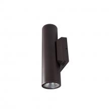 Nora NYUD-3L1345BZ - 3" Up & Down Wall Mounted LED Cylinder with Selectable CCT, Bronze finish