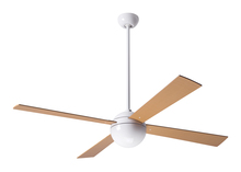 Modern Fan Co. BAL-GW-42-MP-NL-005 - Ball Fan; Gloss White Finish; 42" Maple Blades; No Light; Wall Control with Remote Handset (2-wi
