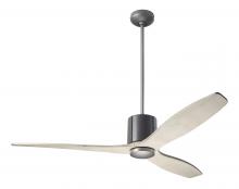 Modern Fan Co. LLX-GTGY-54-WW-NL-RC - LeatherLuxe DC Fan; Graphite Finish with Gray Leather; 54" Whitewash Blades; No Light; Remote Co