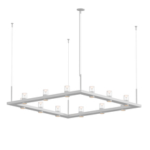 Sonneman 20QWS04B - 4' Square LED Pendant with Clear w/Cone Uplight Trim
