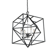 Artcraft AC11204PN - Roxton 4 Light Chandelier (Matte Black & Polished Nickel)