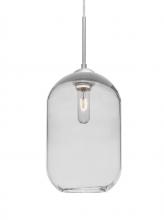 Besa Lighting 1JT-OMEGA12CL-SN - Besa, Omega 12 Cord Pendant,Clear, Satin Nickel Finish, 1x60W Medium Base