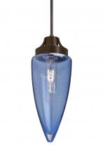 Besa Lighting 1JT-SULUBL-BR - Besa, Sulu Cord Pendant, Blue Bubble, Bronze Finish, 1x60W Medium Base