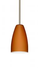 Besa Lighting 1TT-151180-LED-SN - Besa Riva 9 LED Pendant 1Tt Amber Matte Satin Nickel 1x9W LED