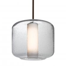 Besa Lighting 1TT-NILES10CO-LED-BR - Besa Niles 10 Pendant, Clear Bubble/Opal, Bronze Finish, 1x5W LED