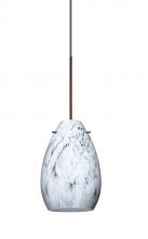 Besa Lighting 1XT-1713MG-LED-BR - Besa Pendant Pera 6 Bronze Marble Grigio 1x5W LED