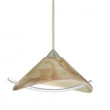 Besa Lighting 1XT-181305-SN - Besa Pendant Hoppi Satin Nickel Mocha/Clear 1x50W Halogen