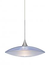 Besa Lighting 1XT-6294BL-SN - Besa Pendant Spazio Satin Nickel Blue/Frost 1x50W Halogen