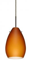 Besa Lighting 1BC-171380-LED-BR - Besa Pendant Pera 6 Bronze Amber Matte 1x5W LED