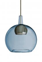 Besa Lighting 1JC-BENJIBLNA-LED-BR - Besa, Benji Cord Pendant, Blue/Natural, Bronze Finish, 1x9W LED