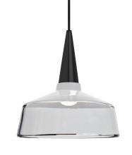 Besa Lighting 1JT-BARON10WH-LED-BK - Besa, Baron 10 Cord Pendant, White/Clear, Black Finish, 1x9W LED