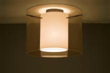 Besa Lighting 1KM-G00707-LED-BR - Besa Ceiling Pahu 16 Bronze Transparent Armagnac/Opal 1x11W LED