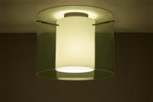 Besa Lighting 1KM-L00707-LED-BR - Besa Ceiling Pahu 16 Bronze Transparent Olive/Opal 1x11W LED