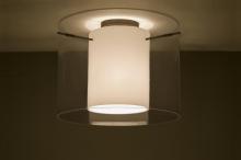 Besa Lighting 1KM-S00707-LED-BR - Besa Ceiling Pahu 16 Bronze Transparent Smoke/Opal 1x11W LED
