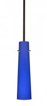 Besa Lighting 1TT-5674CM-LED-BR - Besa Camino Stem Pendant Bronze Cobalt Blue Matte 1x5W LED