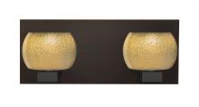 Besa Lighting 2WF-KENOGD-LED-BR - Besa, Keno Vanity, Gold Sand, Bronze Finish, 2x3W LED