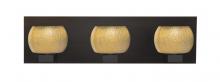 Besa Lighting 3WF-KENOGD-BR - Besa, Keno Vanity, Gold Sand, Bronze Finish, 3x60W Halogen