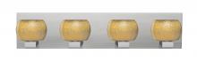 Besa Lighting 4WF-KENOGD-LED-SN - Besa, Keno Vanity, Gold Sand, Satin Nickel Finish, 4x3W LED