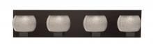 Besa Lighting 4WF-KENOSM-LED-BR - Besa, Keno Vanity, Smoke Sand, Bronze Finish, 4x3W LED