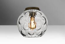 Besa Lighting BOMBAYCLC-EDIL-BR - Besa, Bombay Ceiling, Clear, Bronze Finish, 1x9W LED Filament