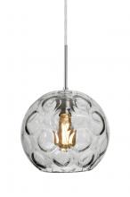 Besa Lighting J-BOMYCL-EDIL-SN - Besa Bombay Pendant For Multiport Canopy, Clear, Satin Nickel Finish, 1x8W LED Filame