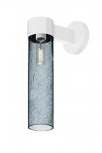 Besa Lighting JUNI16BL-WALL-WH - Besa, Juni 16 Outdoor Sconce, Blue Bubble, White Finish, 1x60W Medium Base