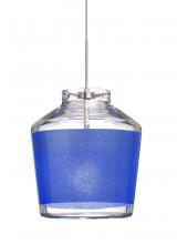 Besa Lighting RXP-PIC6BL-SN - Besa Pendant Pica 6 Satin Nickel Blue Sand 1x50W Halogen