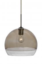 Besa Lighting J-ALLY12SM-BR - Besa, Ally 12 Cord Pendant For Multiport Canopy, Smoke/Clear, Bronze Finish, 1x60W Me