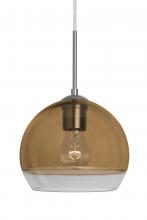 Besa Lighting J-ALLY8AM-SN - Besa, Ally 8 Cord Pendant For Multiport Canopy, Amber/Clear, Satin Nickel Finish, 1x6