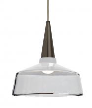 Besa Lighting J-BARON10WH-LED-BR - Besa, Baron 10 Cord Pendant for Mulitport Canopy, White/Clear, Bronze Finish, 1x9W LE