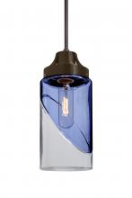 Besa Lighting J-BLINKBL-BR - Besa, Blink Cord Pendant For Multiport Canopy, Trans. Blue/Clear, Bronze Finish, 1x60