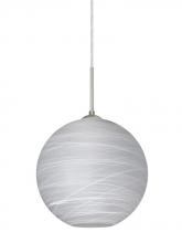 Besa Lighting J-COCO1060-LED-SN - Besa Coco 10 Pendant For Multiport Canopy, Cocoon, Satin Nickel Finish, 1x9W LED