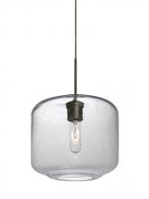 Besa Lighting J-NILES10CL-BR - Besa Niles 10 Pendant For Multiport Canopy, Clear Bubble, Bronze Finish, 1x60W Medium