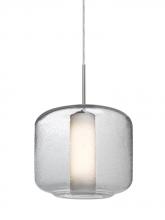 Besa Lighting J-NILES10CO-SN - Besa Niles 10 Pendant For Multiport Canopy, Clear Bubble/Opal, Satin Nickel Finish, 1