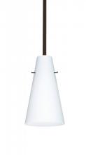 Besa Lighting 1TT-412407-BR - Besa Cierro Stem Pendant Bronze Opal Matte 1x100W Medium Base