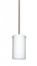 Besa Lighting 1TT-440407-LED-SN - Besa Stem Stilo 7 Pendant Satin Nickel Opal Matte 1x9W LED