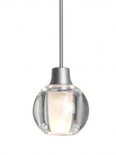 Besa Lighting X-BOCA3CL-LED-SN - Besa, Boca 3 Cord Pendant For Multiport Canopies, Clear, Satin Nickel Finish, 1x3W LE