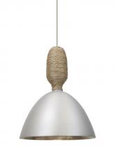 Besa Lighting X-CREED-LED-SN - Besa Creed Cord Pendant For Multiport Canopy, Satin Nickel With Silver Reflector, Sat