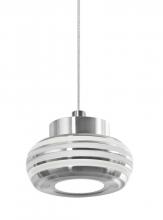 Besa Lighting X-FLOW00-CLFR-LED-SN - Besa, Flower Cord Pendant For Multiport Canopy, Clear/Frost, Satin Nickel Finish, 1x3