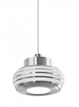 Besa Lighting X-FLOW00-FRCL-LED-SN - Besa, Flower Cord Pendant For Multiport Canopy, Frost/Clear, Satin Nickel Finish, 1x3