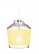 Besa Lighting X-PIC6CR-LED-SN - Besa Pendant For Multiport Canopy Pica 6 Satin Nickel Creme Sand 1x5W LED