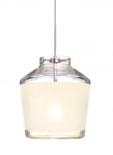 Besa Lighting X-PIC6WH-LED-SN - Besa Pendant For Multiport Canopy Pica 6 Satin Nickel White Sand 1x5W LED