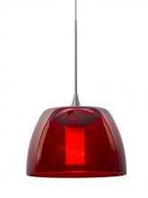 Besa Lighting X-SPURRD-LED-SN - Besa Spur Cord Pendant For Multiport Canopy, Red, Satin Nickel Finish, 1x3W LED