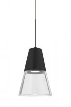 Besa Lighting X-TIMO6BC-LED-BR - Besa, Timo 6 Cord Pendant For Multiport Canopies,Clear/Black, Bronze Finish, 1x9W LED
