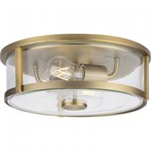 Progress P350253-163 - Gilliam Collection 12-5/8 in. Two-Light Vintage Brass New Traditional Flush Mount