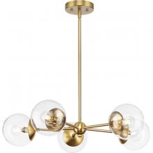 Progress P400325-109 - Atwell Collection Five-Light Brushed Bronze Mid-Century Modern Chandelier